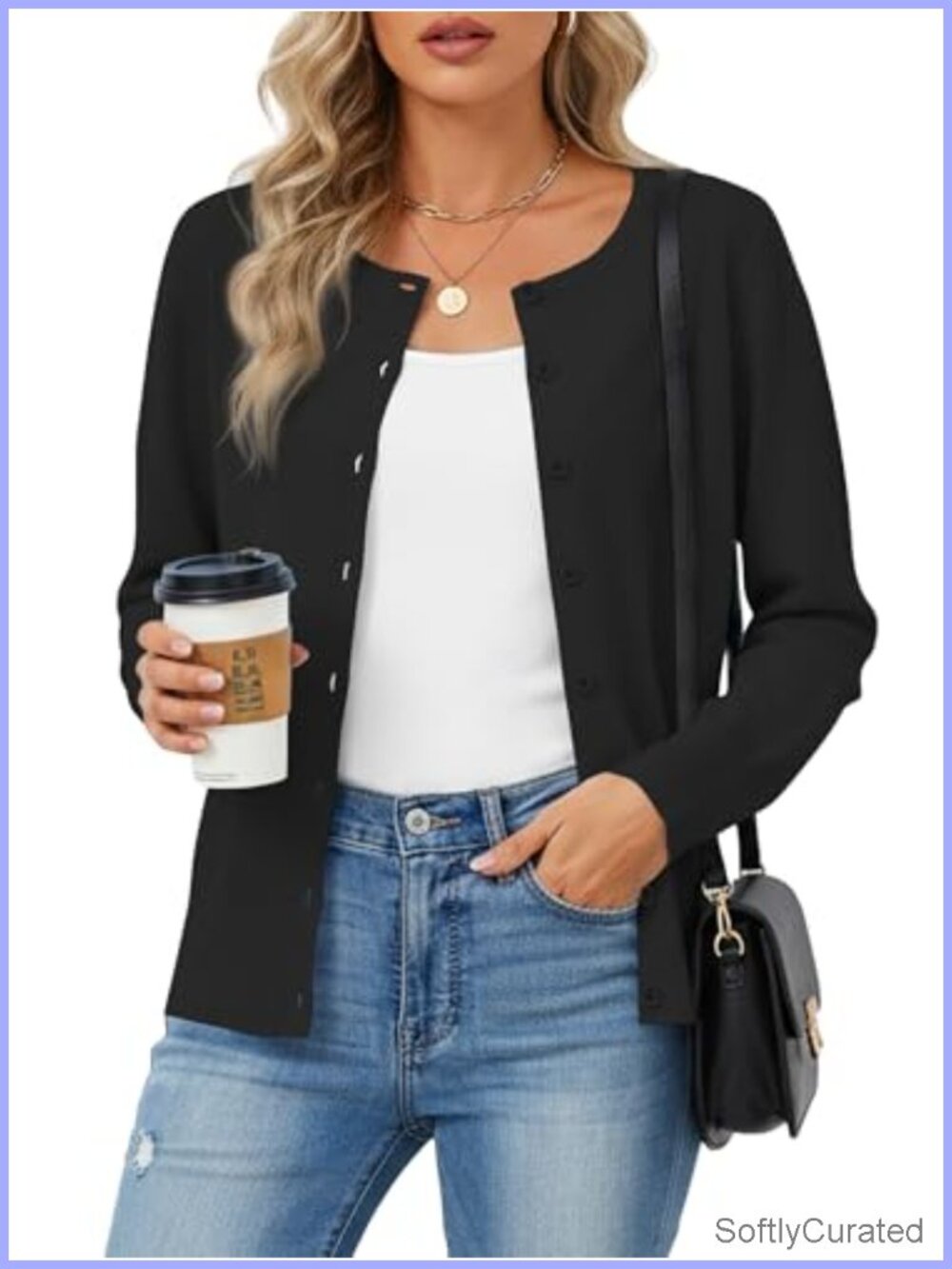 Viscose Blend Button Down Lightweight Long Sleeve Knit Cardigan Sweater